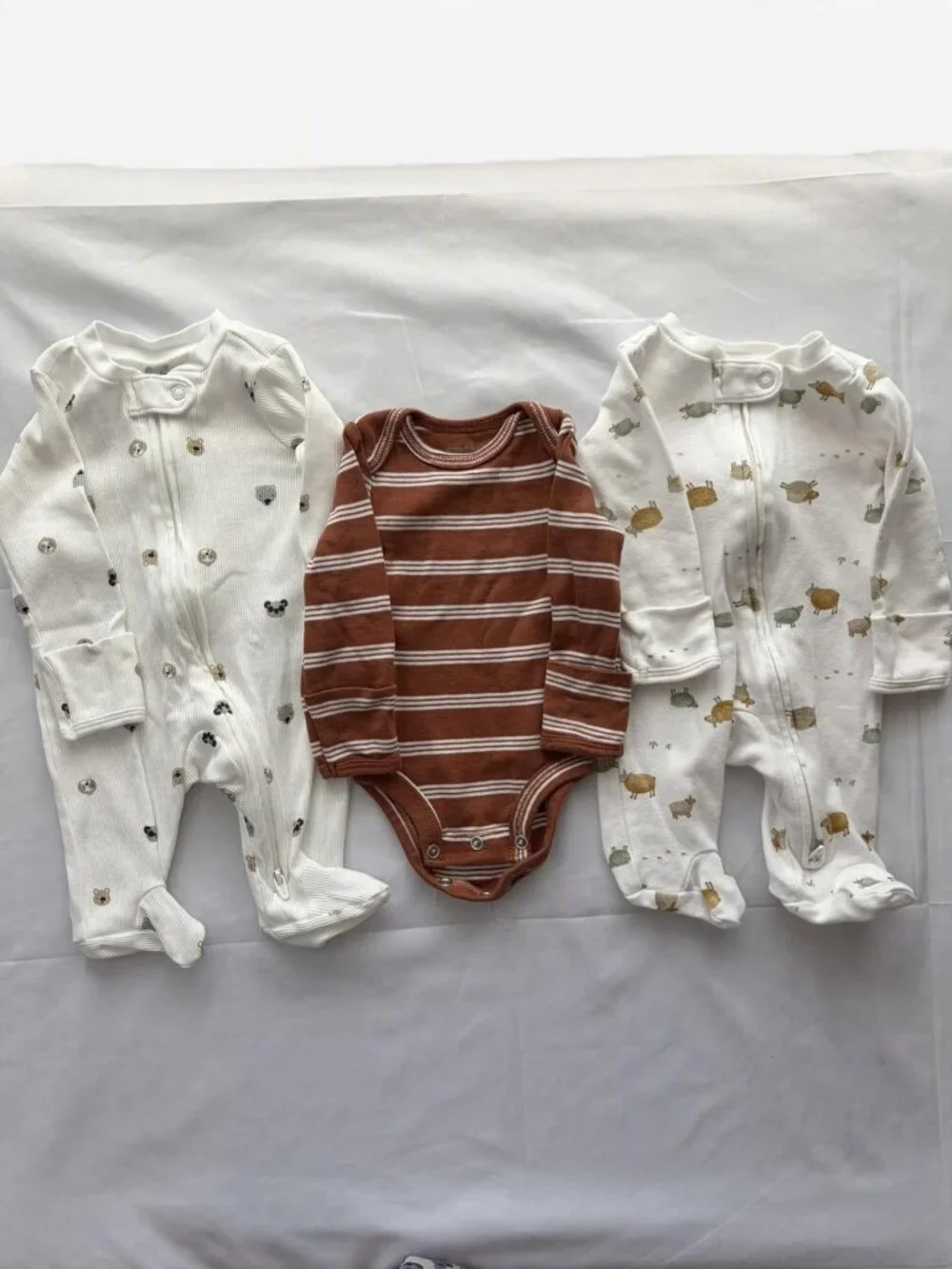 Carter's Newborn 3 Pc Outfit Set NB Sleep & Play Footed Pajamas Bodysuit Baby